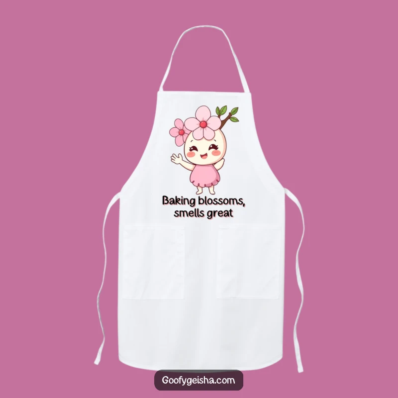 Funny Cherry Blossom Apron: Cheerful Cooking Companion