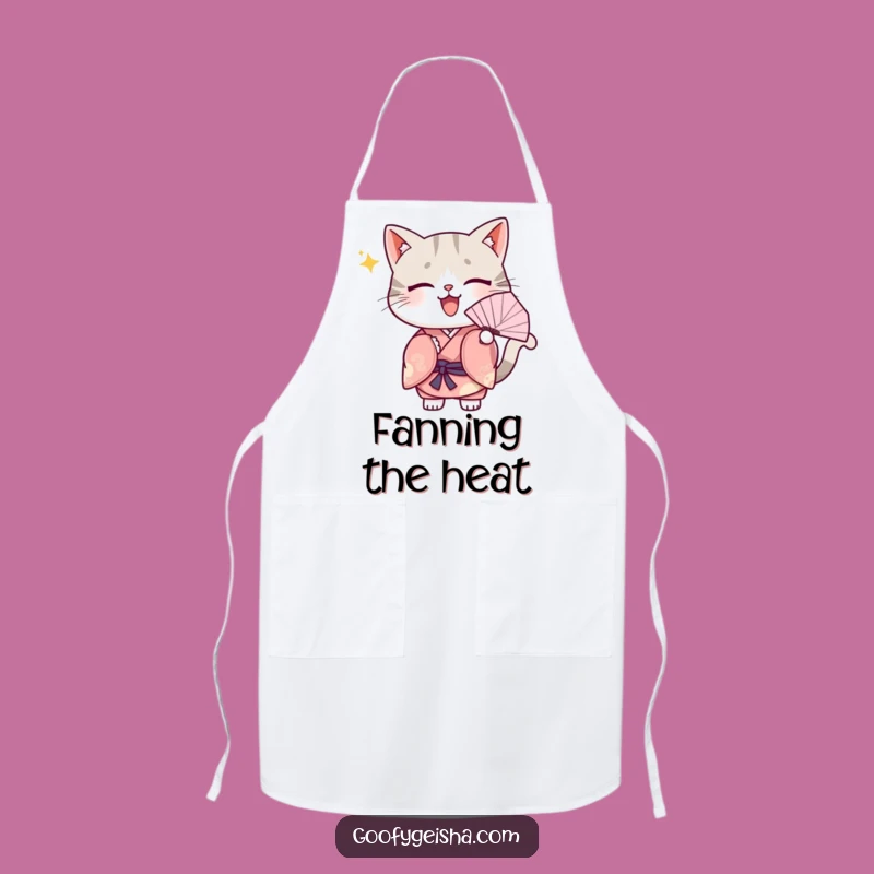 Funny Kawaii Cat Kimono Apron: Cute Chef Character, Perfect Funny Gift