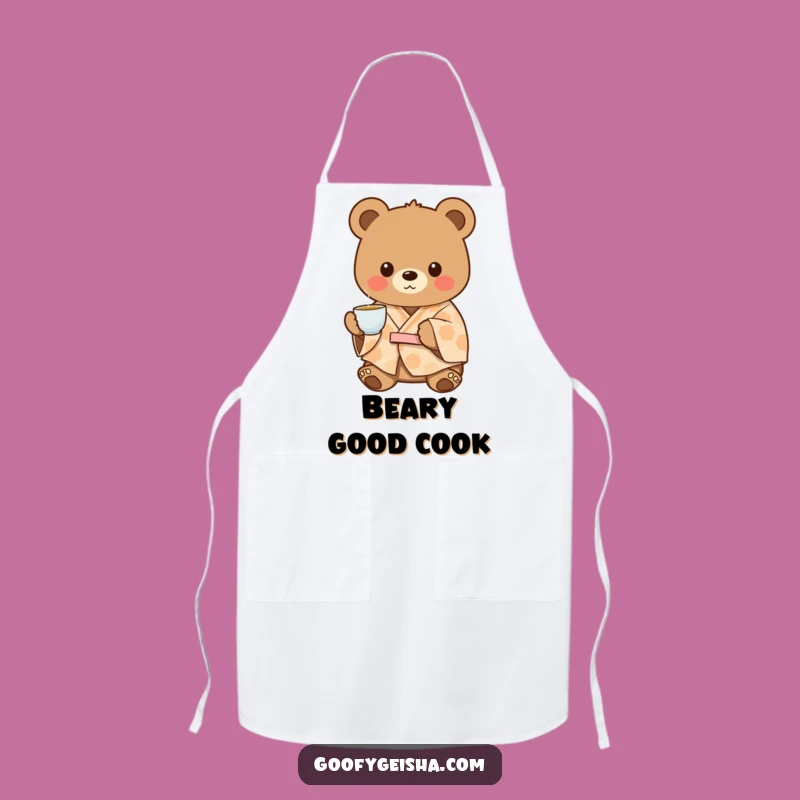 Funny Bear Kimono Apron: Cozy Tea Time Style, Hilarious Humorous Gift