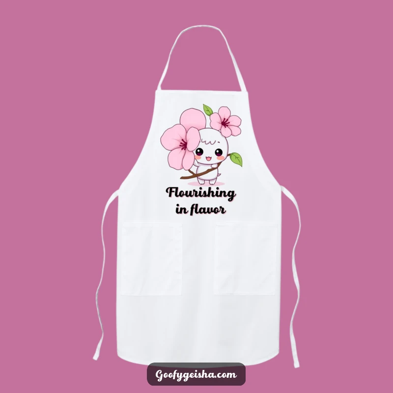 Funny Kawaii Apron: Character Blossom Tap for Kitchen Fun