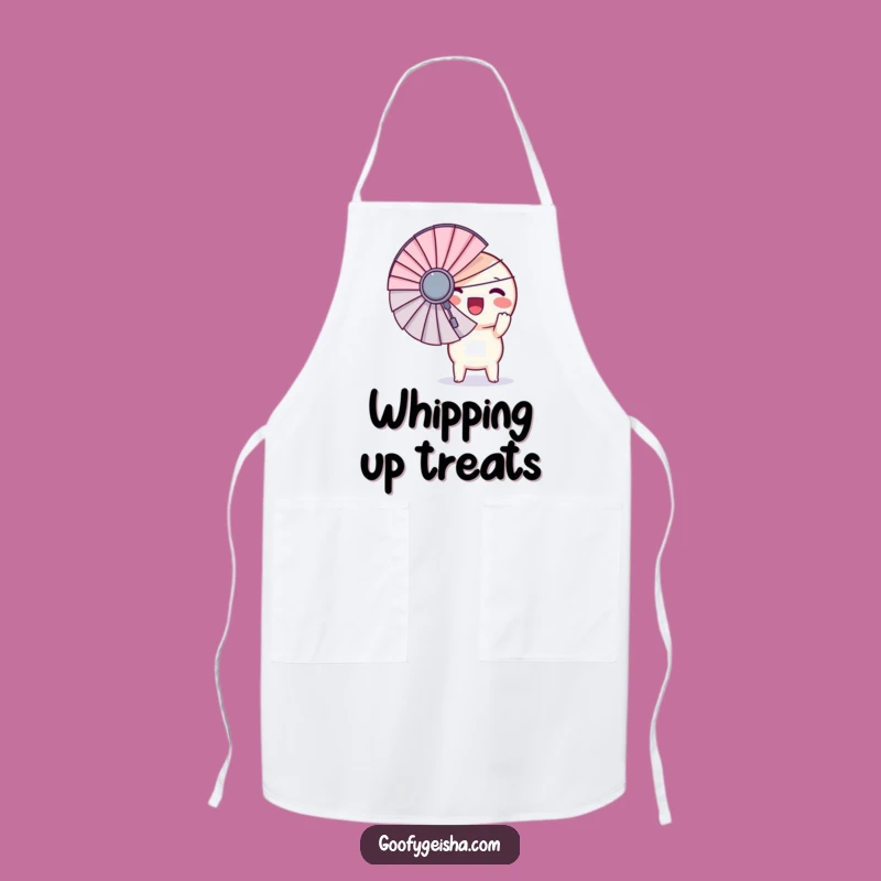 Funny Kawaii Apron - Round Character Giant Fan Kitchen Fun Gift