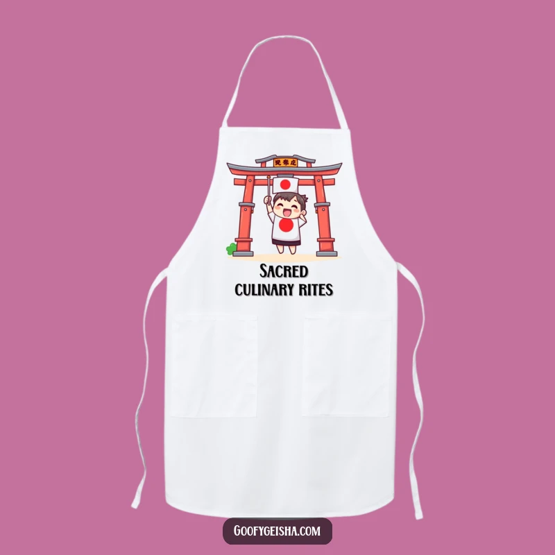 Funny Torii Gate Flag Apron - Culinary Adventures with Japanese Flair