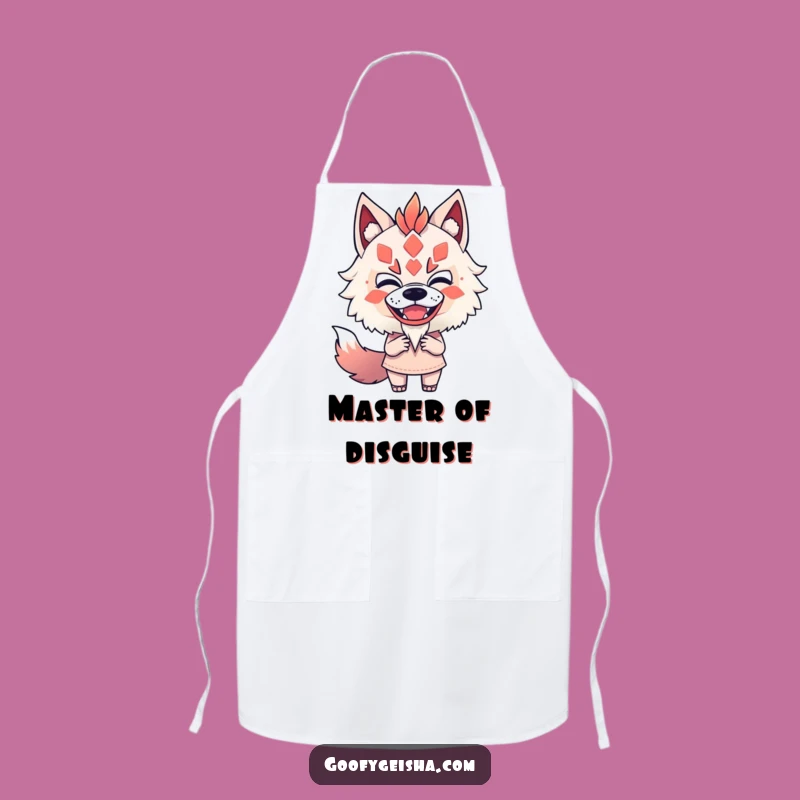 Funny Kitsune Mask Mimic Apron: Playful Chef's Fearless Style, Practical Funny Gift
