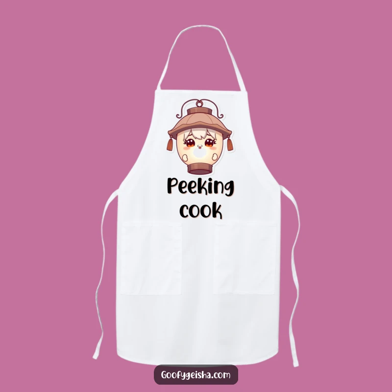 Funny Curious Peeking Character Lantern Apron - Kitchen Mystery Gift