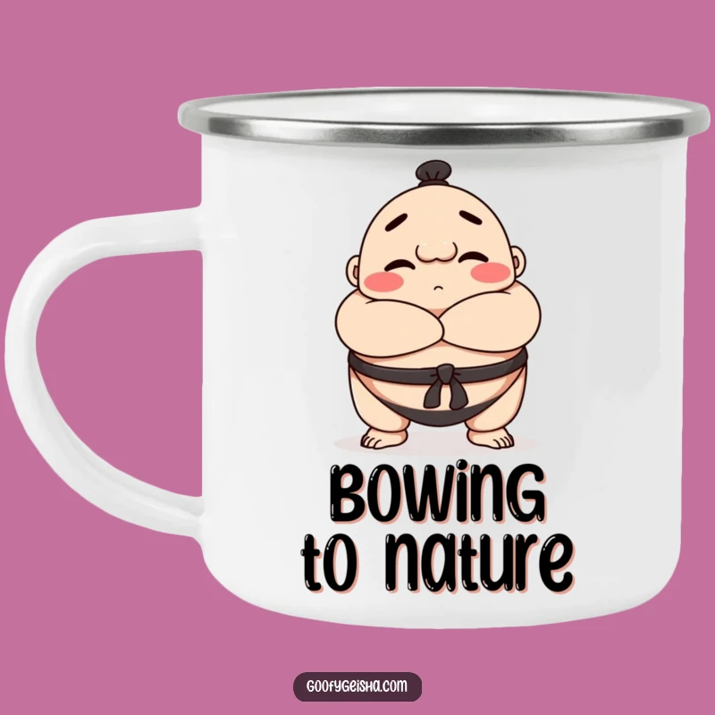 Funny Sumo Camping Mug: Bowing Character Cup, Durable Outdoor Funny Gift