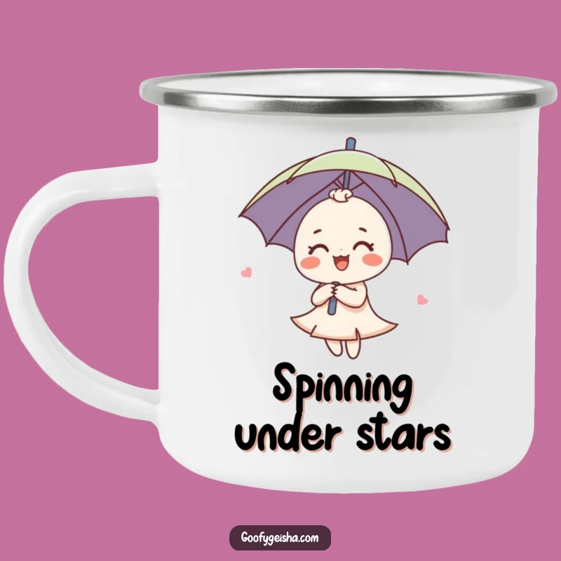 Funny Umbrella Camping Mug: Joyful Sips on the Go