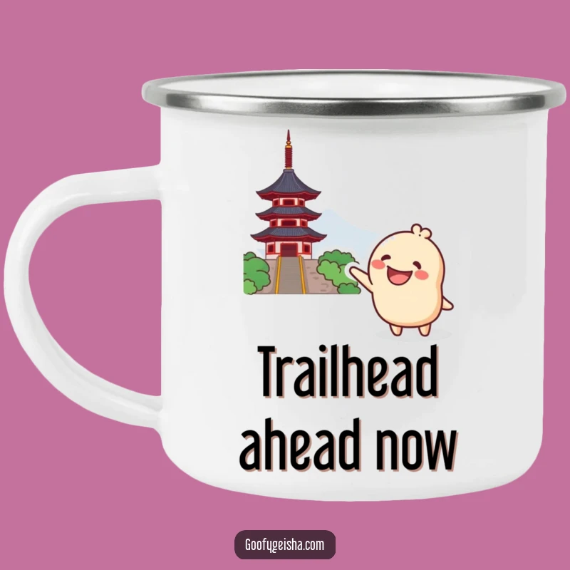 Funny Kawaii Pagoda Camping Mug: Adventure Fuel for Laughs