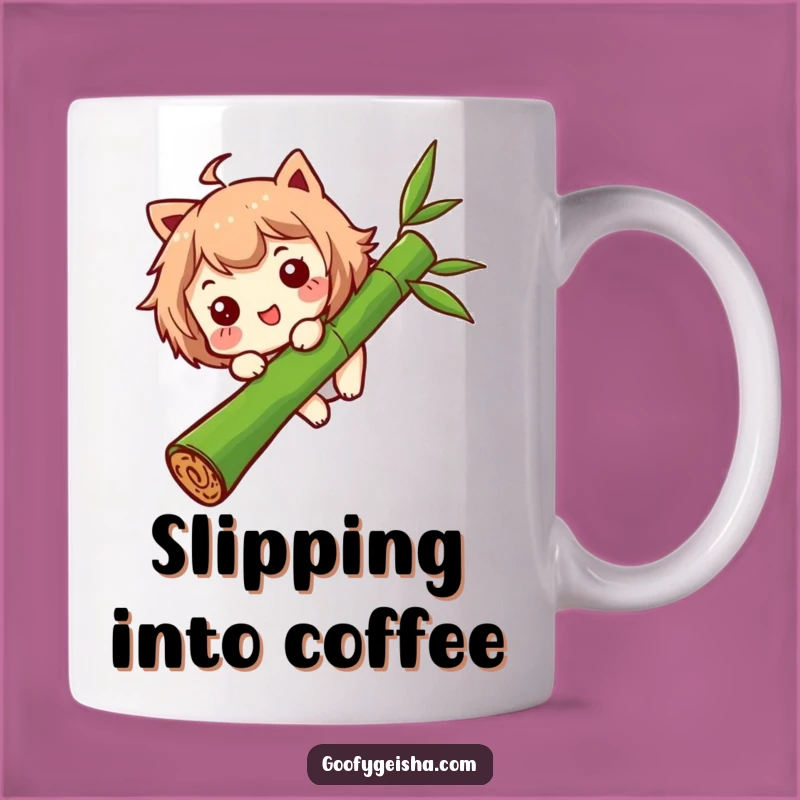 Funny Bamboo Slide Mug: Hilarious Character Descent, Perfect Funny Gift for a Laugh