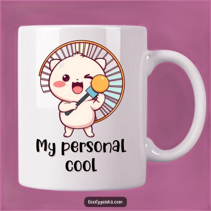 Funny Kawaii Giant Fan Mug: Excited Character, Perfect Cool Gift