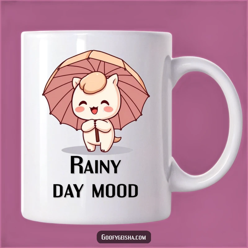 Funny Kawaii Umbrella Mug - Comical Spinning Character Gift