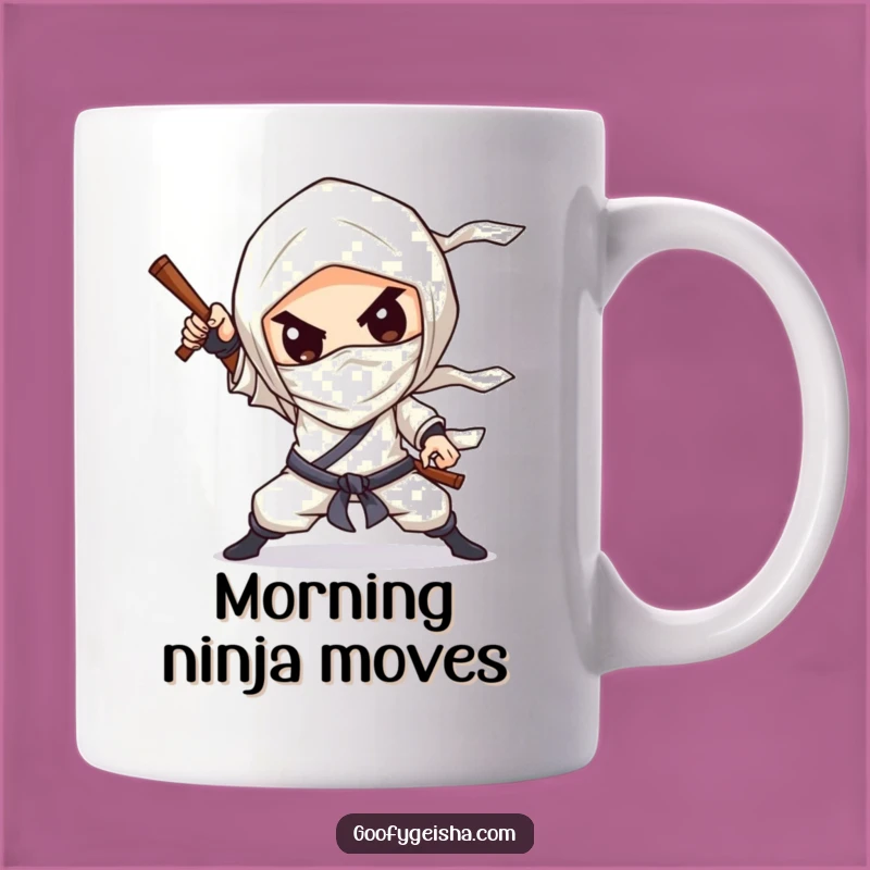 Funny Ninja Mug: Chibi Pose Character - Hilarious Gift for Martial Arts Fans