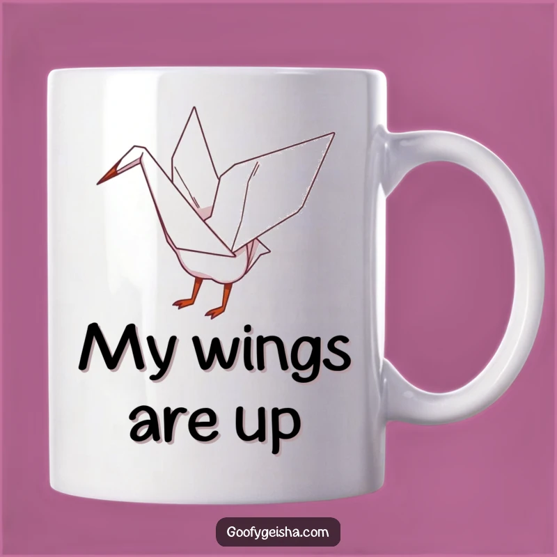 Funny Origami Crane Mug - Whimsical Winged Wonder Gift
