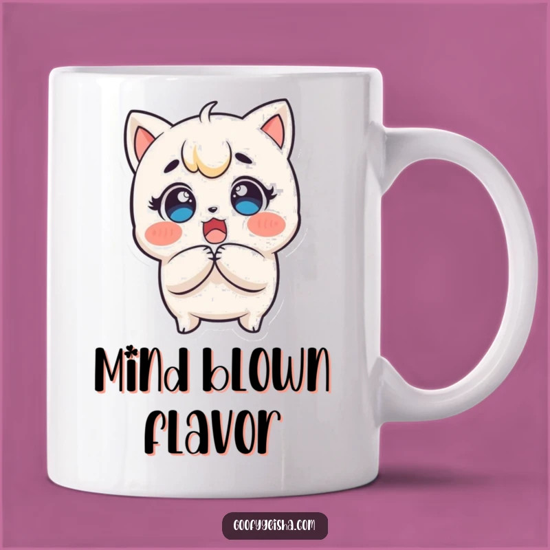 Funny Kawaii Surprise Mug: Wide-Eyed Delight and Hilarious Gift