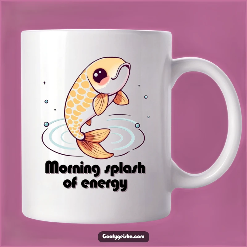 Funny Koi Fish Mug: Lively Leaping Carp, Perfect Gift