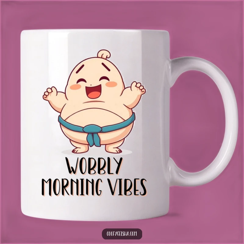 Funny Sumo Mug: Wobbly Pose Design, Perfect Funny Gift for Fitness Fans