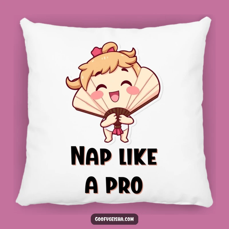 Comforting Funny Fan Character Pillow for Cozy, Cheerful Lounging