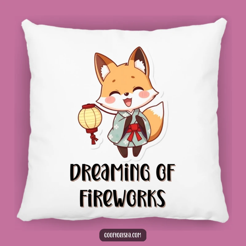 Funny Yukata Fox Pillow: Soft Anime Cushion, a Cozy and Cute Funny Gift