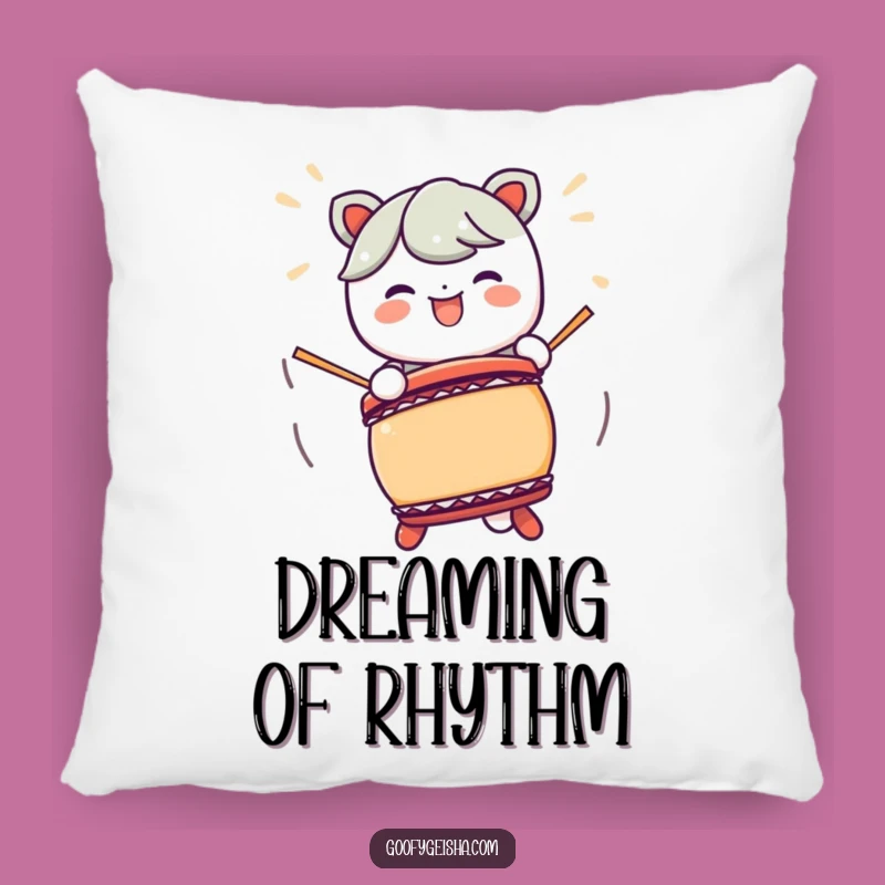 Funny Kawaii Taiko Drum Pillow: Cozy Comfort with an Energetic Character