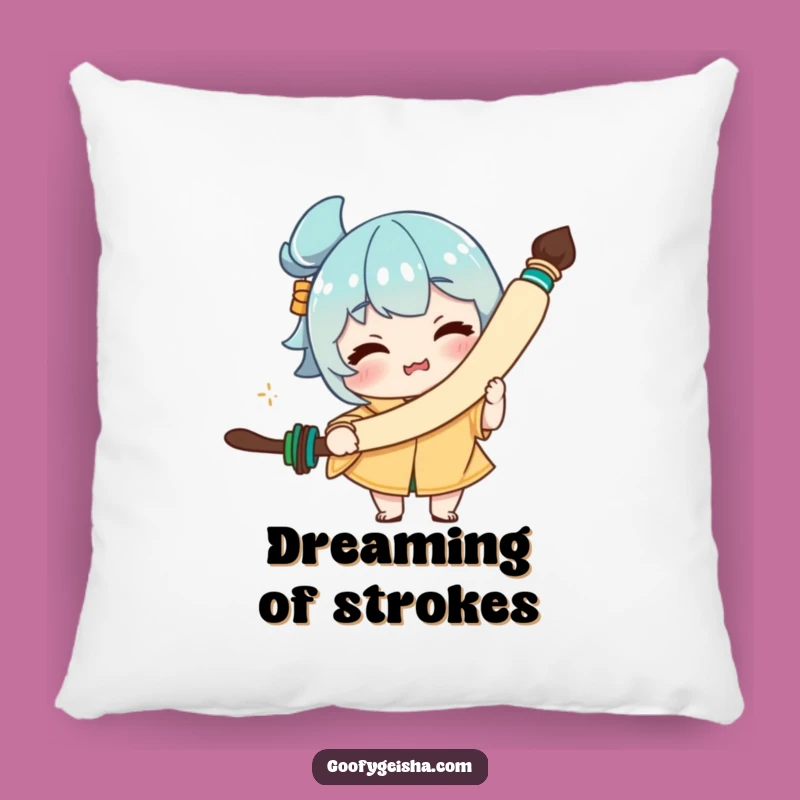 Funny Calligraphy Brush Face Pillow - Comfy & Hilarious Accent for Art Lovers