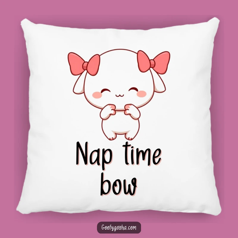 Funny Cheerful Bowing Character Pillow - Cozy Smile Comfort Gift