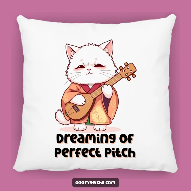 Funny Cozy Kimono Cat Pillow: Awkward Musician, Soft Funny Gift
