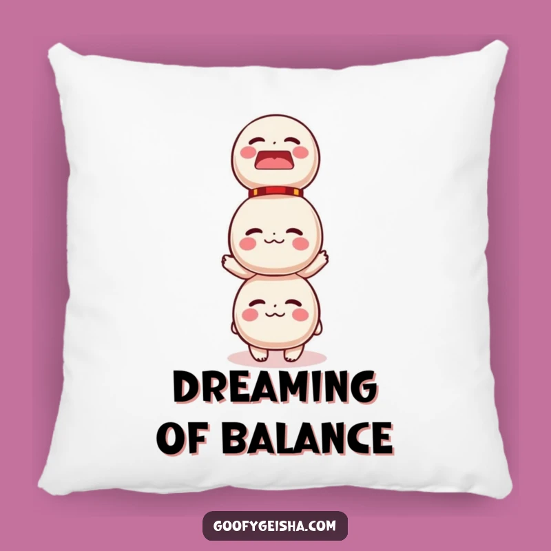 Funny Daruma Doll Balance Pillow - Comfy & Hilarious Decor Accent