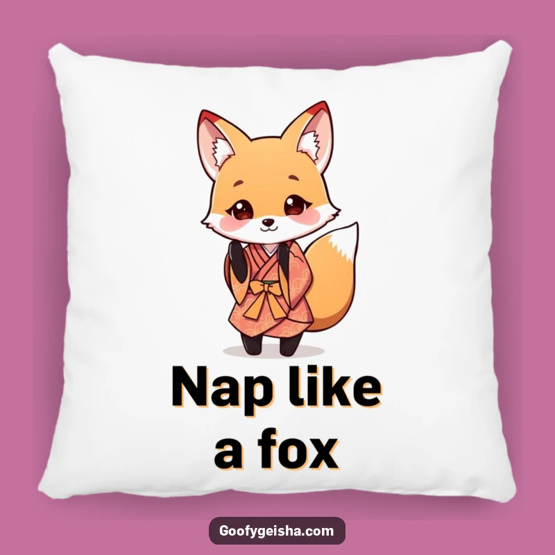 Funny Fox Kimono Pillow: Cozy Comfort with a Playful Bow