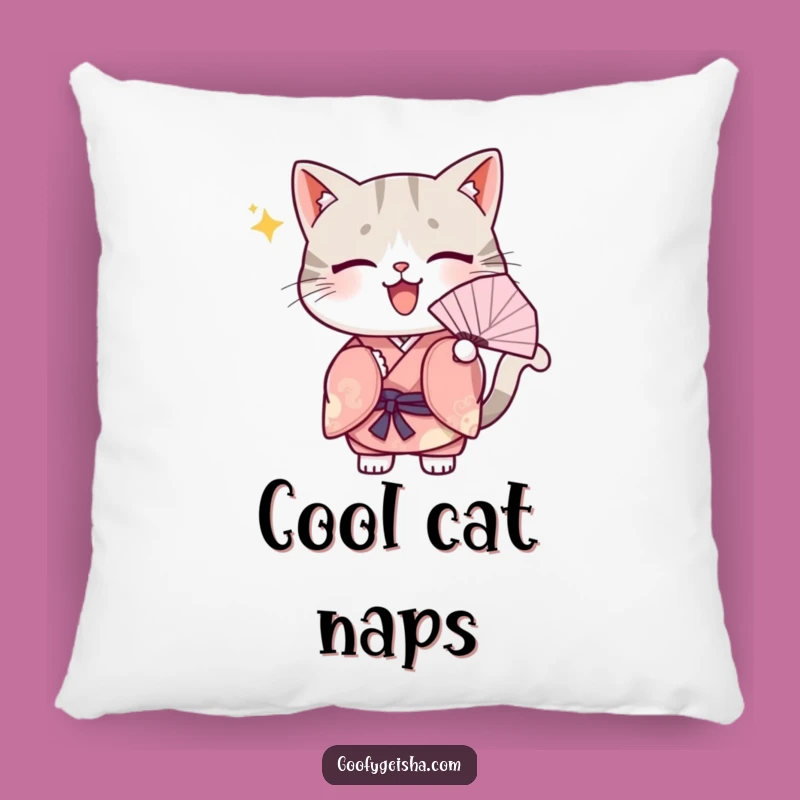 Funny Kawaii Cat Kimono Pillow: Cute Fanning Accent, Perfect Funny Gift
