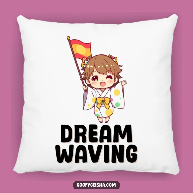 Funny Kimono Flag Waving Pillow - Cozy Celebration Comfort Gift