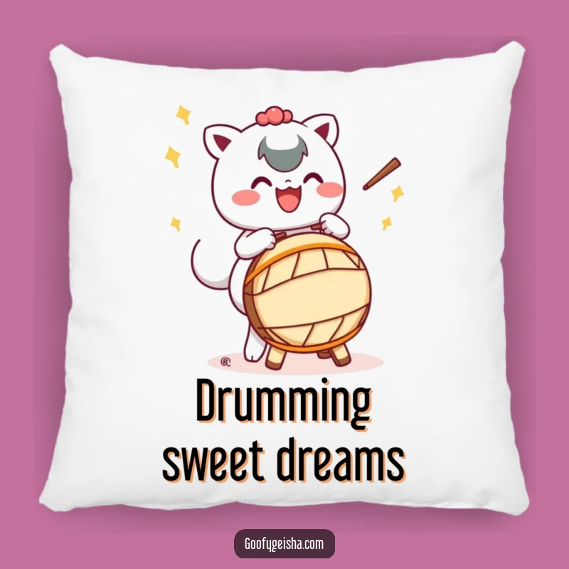 Funny Taiko Drum Pillow - Kawaii Character Music Comfort Gift