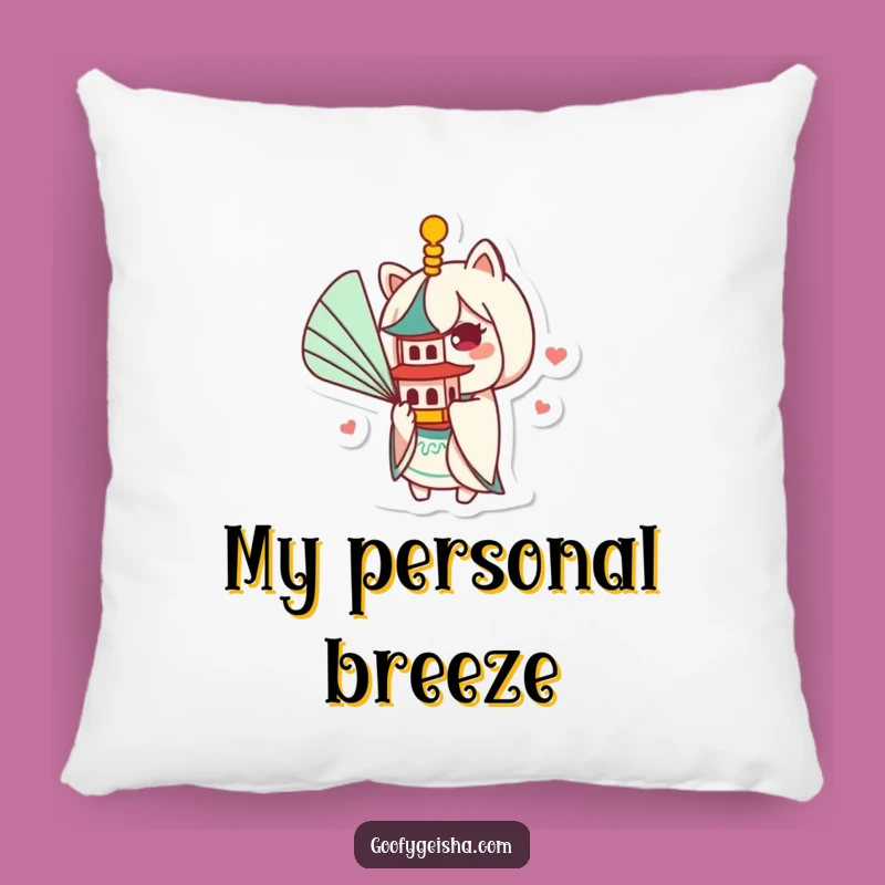 Plush Funny Kawaii Pagoda Fan Pillow: Comfy Humor for Your Couch