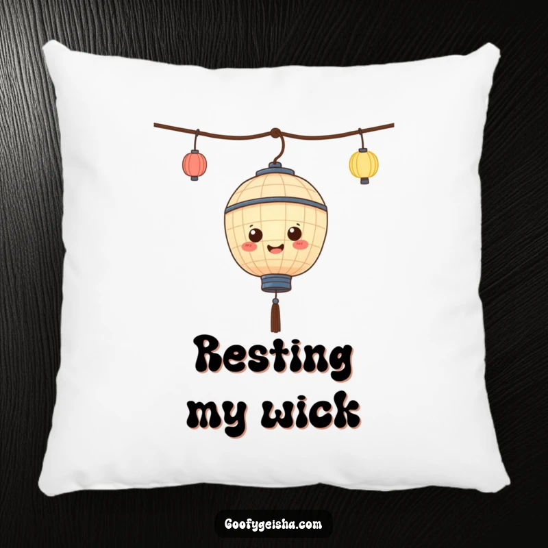 Funny paper lantern pillow with a character happily bobbing, offering comfort and a cheerful vibe. A soft and humorous decorative item.