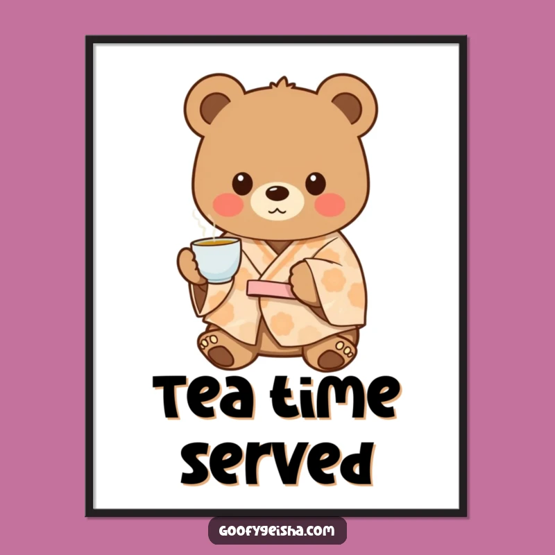 Funny Bear Kimono Digital Art: Cozy Decor, Unique Humorous Gift