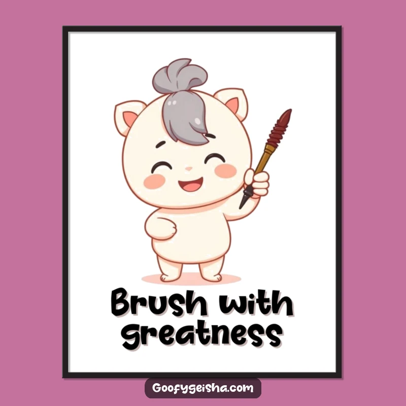 Funny Calligraphy Art: Proud Artist Scene, Vibrant Funny Gift for Walls