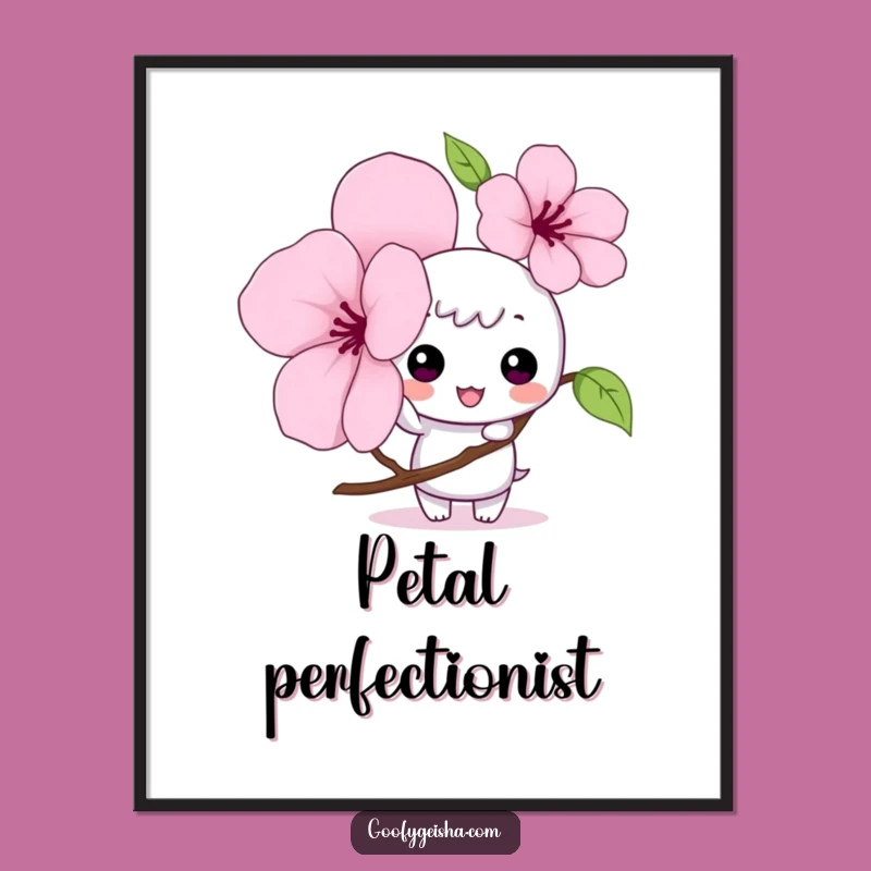 Funny Kawaii Digital Art Print: Blossom Tap Decor