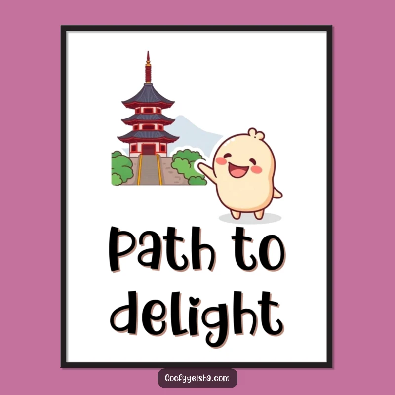 Funny Kawaii Pagoda Digital Print: Instant Joy and Humorous Decor