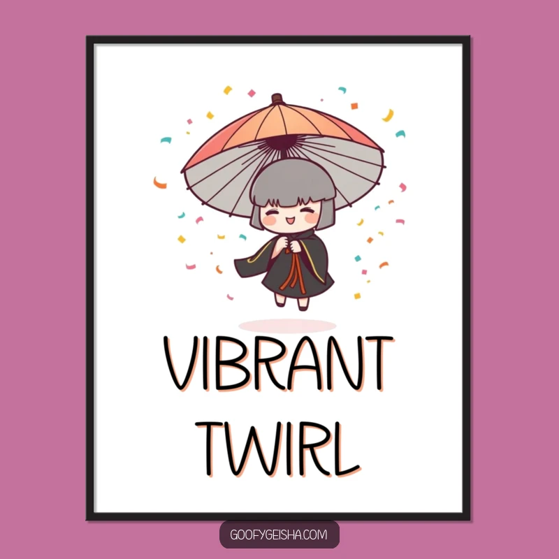 Funny Umbrella Digital Art: Confetti Party Blast, Instant Festive Decor