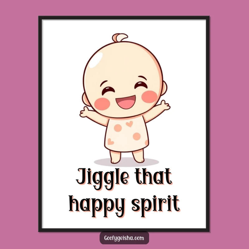 Funny Kokeshi Doll Dance Digital Art: Instant Joy for Your Space