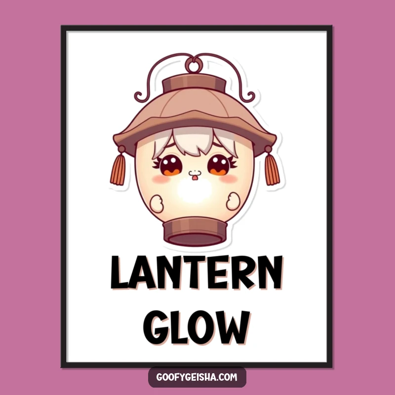 Funny Curious Peeking Character Lantern Digital Art - Mystery Art Print