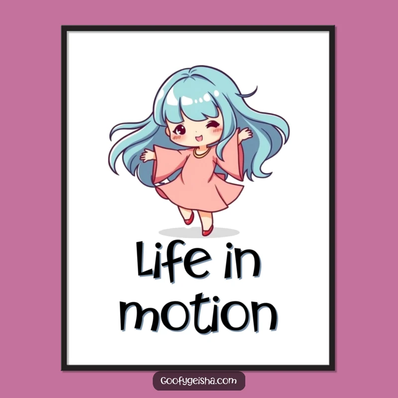 Funny Kawaii Dance Digital Print: Instant Grace and Humorous Decor