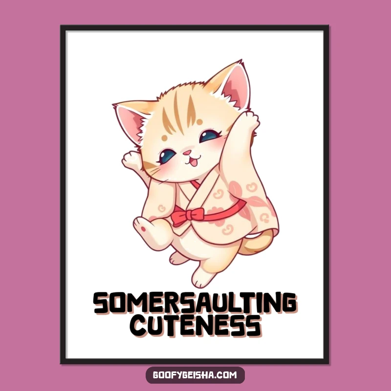 Funny Kitten Kimono Digital Art: Instant Cuteness for Your Walls!