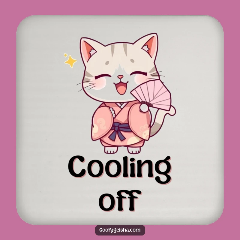 Funny Kawaii Cat Kimono Coaster: Cute Fanning Protection, Ideal Funny Gift
