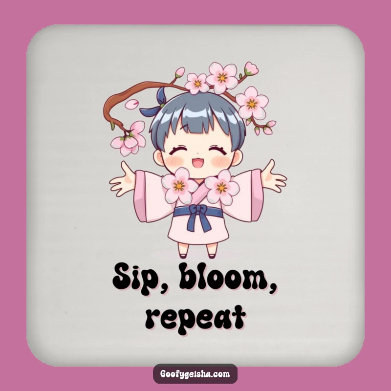 Funny Blossom Coaster: Hugging Character Decor, Unique Funny Gift for Tables