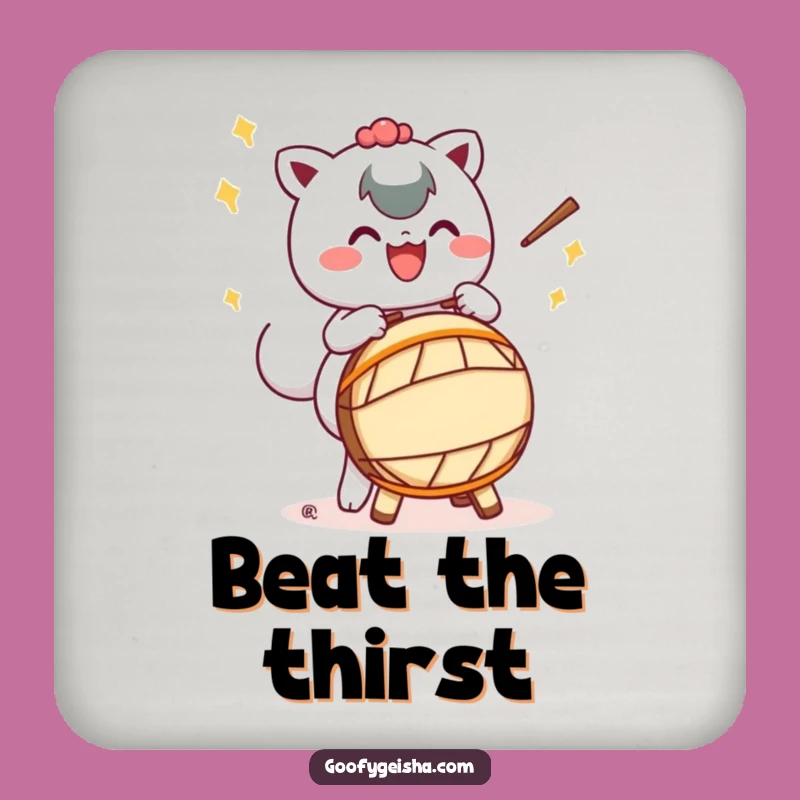 Funny Taiko Drum Coaster - Kawaii Character Music Drink Holder