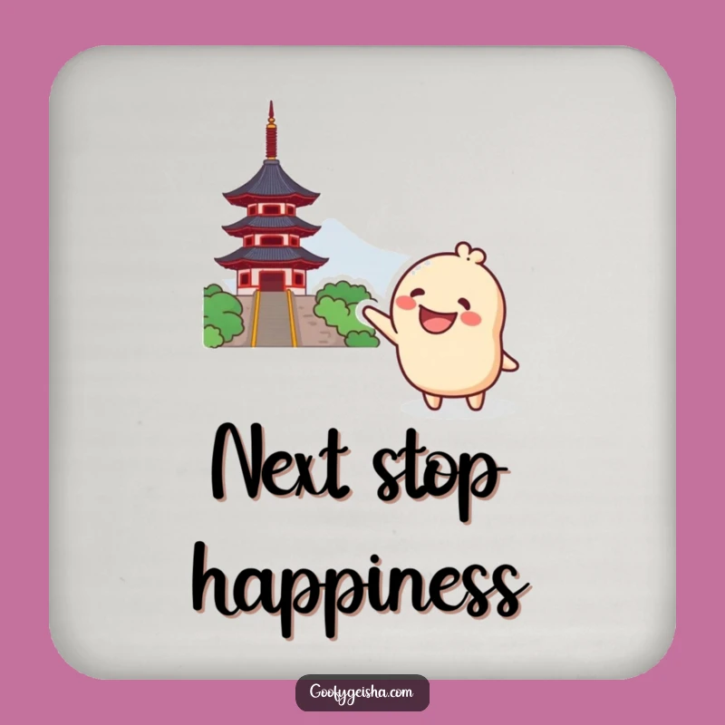 Funny Kawaii Pagoda Coaster Set: Protect Surfaces with Humorous Charm