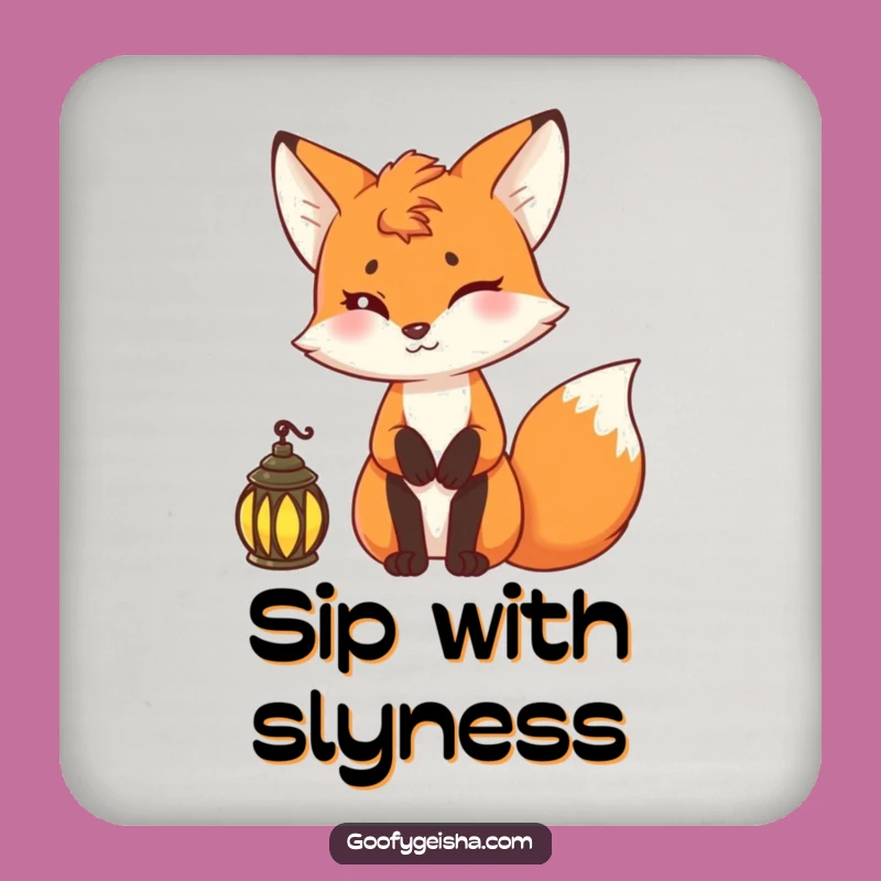 Funny Fox Lantern Coasters: Protect Surfaces with Sly Style!