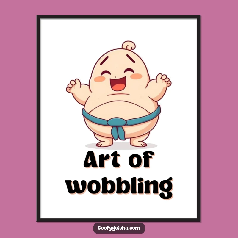 Funny Sumo Poster: Wobbly Action Art, Unique Funny Gift for Gyms