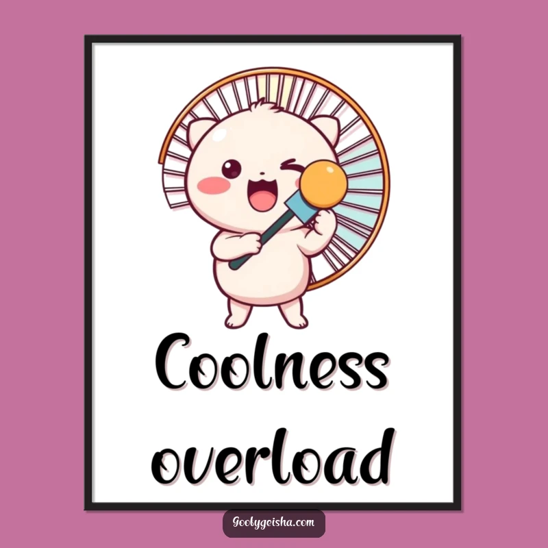 Funny Kawaii Giant Fan Poster: Cute Art, Perfect Decor Gift