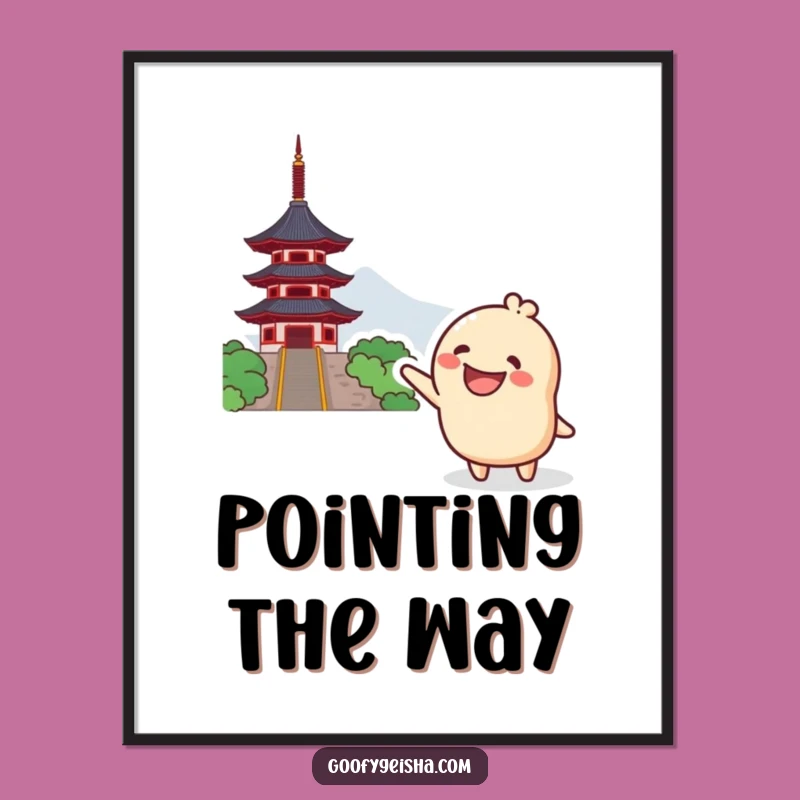 Funny Kawaii Pagoda Poster: Brighten Your Walls with Humorous Art