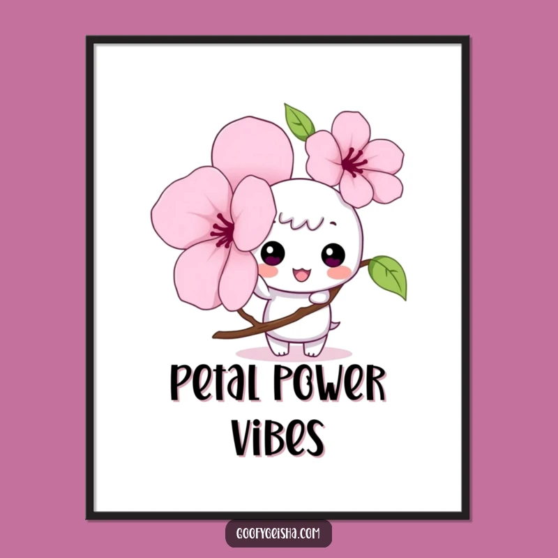 Funny Kawaii Poster: Cherry Blossom Tap Decor for Cute Spaces